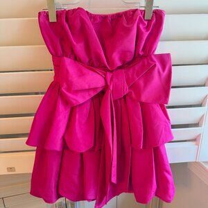 Love Shack Fancy Gallant Dress in Fuchsia Red